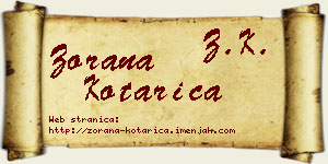 Zorana Kotarica vizit kartica